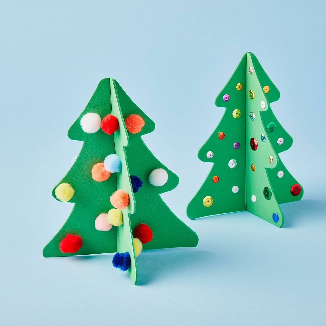 Foam Decorated Christmas Trees
